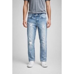 BKE Alec Straight Leg Jeans Mens 30s 30x29 Light Wash Distressed Buckle Denim